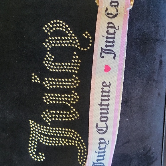 Juicy Couture Black Tote with Rhinestone Logo - Picture 4 of 8